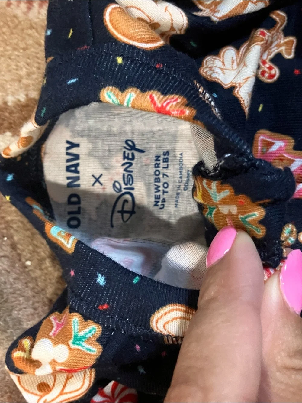 NWT Old Navy Baby Footed Pajamas Newborn Christmas Disney set